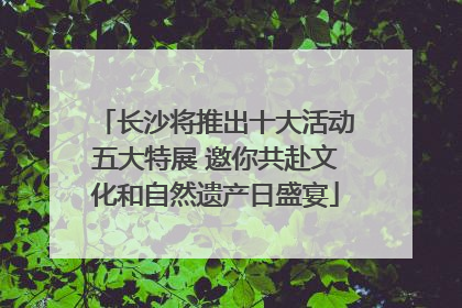 长沙将推出十大活动五大特展 邀你共赴文化和自然遗产日盛宴