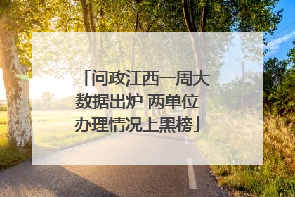 问政江西一周大数据出炉 两单位办理情况上黑榜