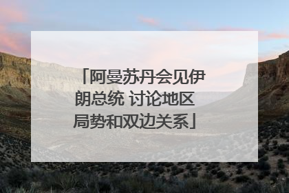 阿曼苏丹会见伊朗总统 讨论地区局势和双边关系
