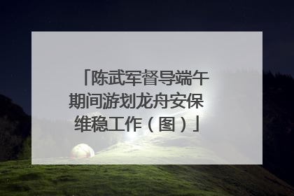 陈武军督导端午期间游划龙舟安保维稳工作（图）
