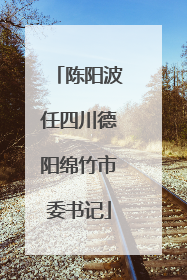 陈阳波任四川德阳绵竹市委书记