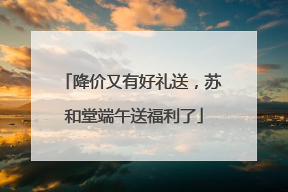 降价又有好礼送，苏和堂端午送福利了