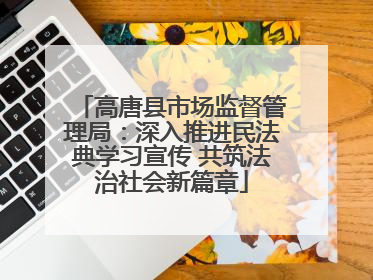 高唐县市场监督管理局：深入推进民法典学习宣传 共筑法治社会新篇章