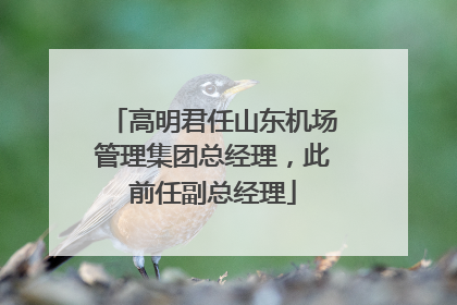 高明君任山东机场管理集团总经理，此前任副总经理