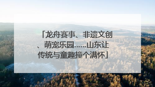 龙舟赛事、非遗文创、萌宠乐园……山东让传统与童趣撞个满怀