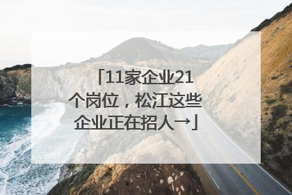 11家企业21个岗位，松江这些企业正在招人→