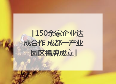 150余家企业达成合作 成都一产业园区揭牌成立
