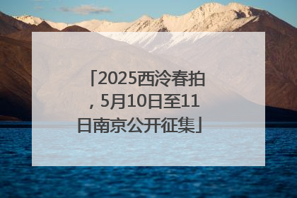 2025西泠春拍，5月10日至11日南京公开征集