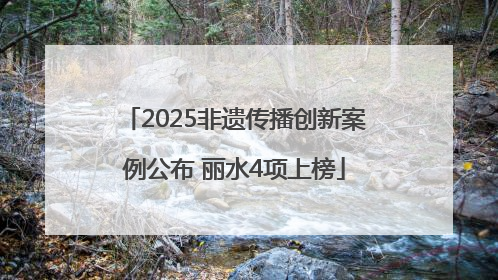 2025非遗传播创新案例公布 丽水4项上榜