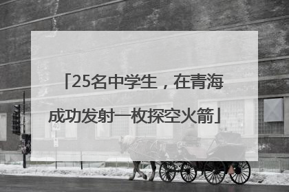 25名中学生，在青海成功发射一枚探空火箭