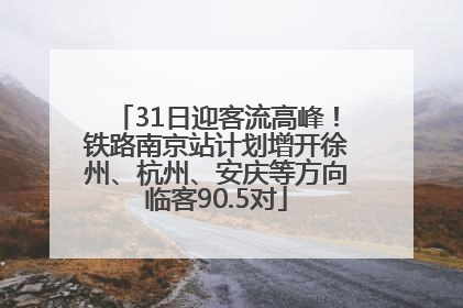 31日迎客流高峰！铁路南京站计划增开徐州、杭州、安庆等方向临客90.5对