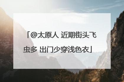 @太原人 近期街头飞虫多 出门少穿浅色衣