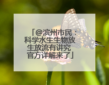 @滨州市民：科学水生生物放生放流有讲究 官方详解来了