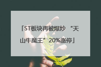ST板块再被爆炒 “天山牛魔王”20%涨停