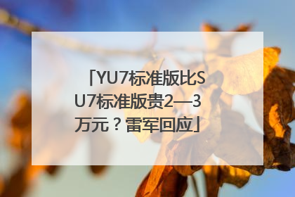 YU7标准版比SU7标准版贵2—3万元？雷军回应